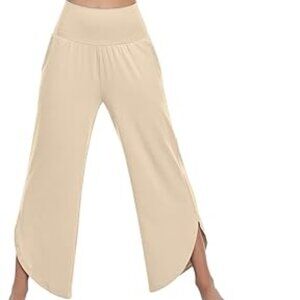 UEU Women's Wide Leg Yoga Pants L High Waist Soft Lounge Joggers NWT